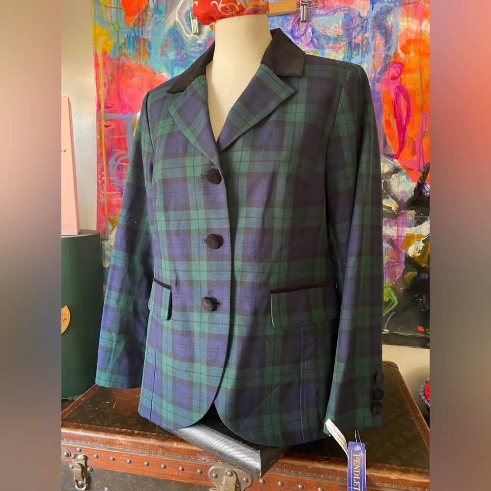 GORGEOUS Blackwatch Plaid Tartan PENDLETON Ladies Blazer Jacket 12 Petite NWT ❤️